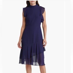 Sam Edelman Eggplant Ruffle Midi Dress